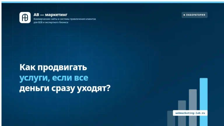Как продвигать услуги, если все деньги сразу уходят?